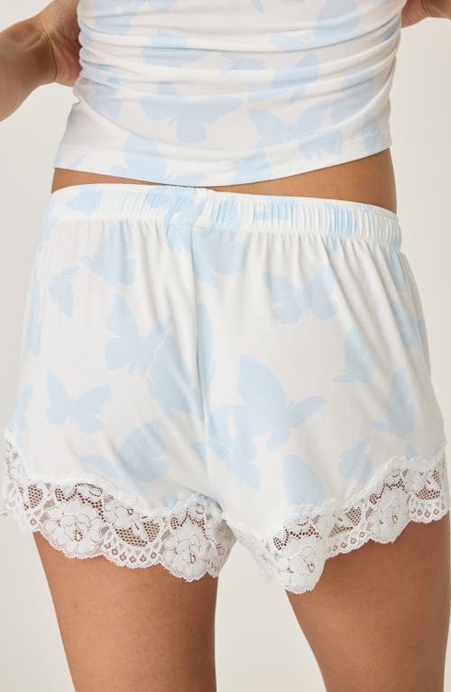Shop Pj Salvage Forever Lace Trim Pajama Shorts In Ivory