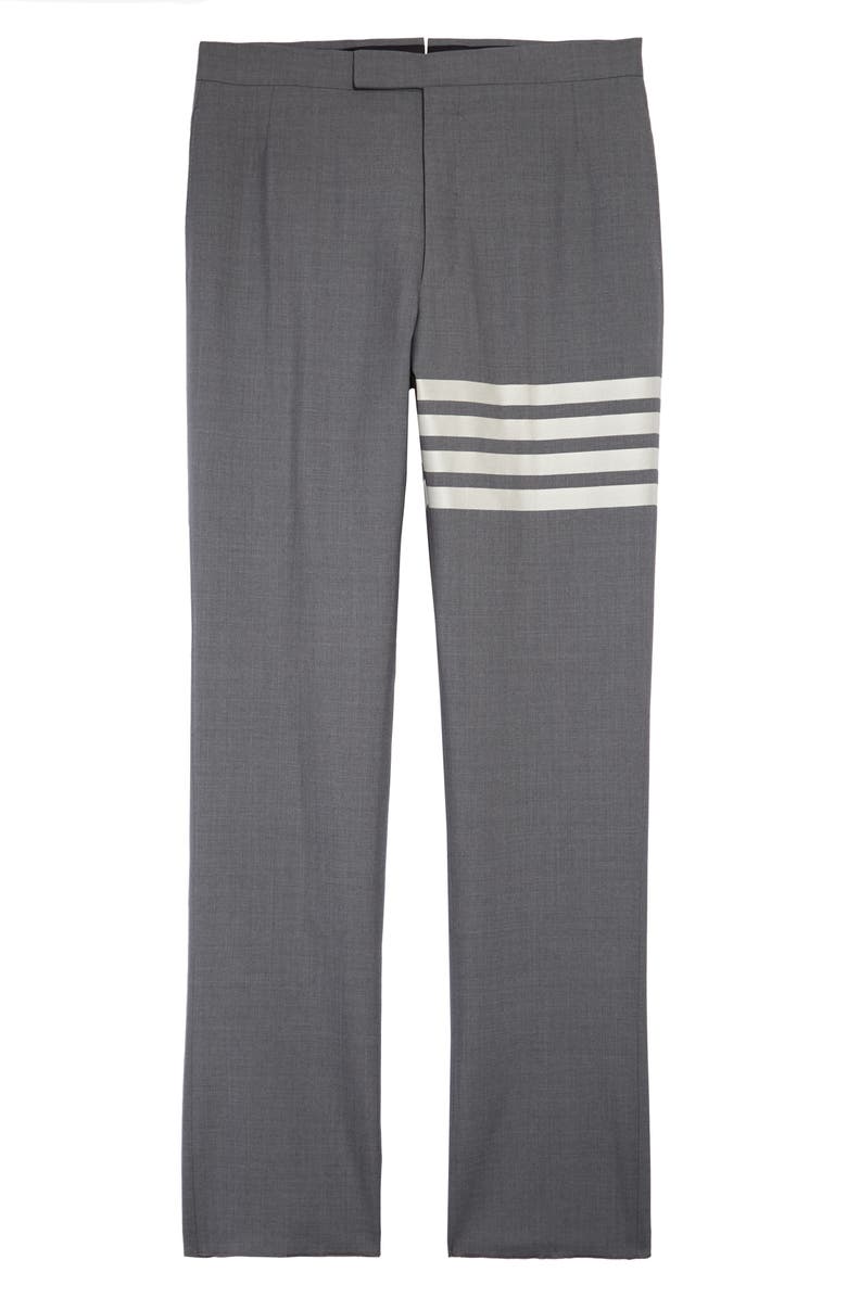 Thom Browne 4-Bar Mélange Wool Pants, Alternate, color, Med Grey