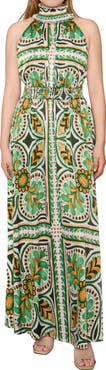 MELLODAY Abstract Maxi Halter Dress