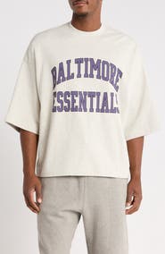 Fear of God Essentials Baltimore Ravens Merch Oversize Cotton Graphic T-Shirt