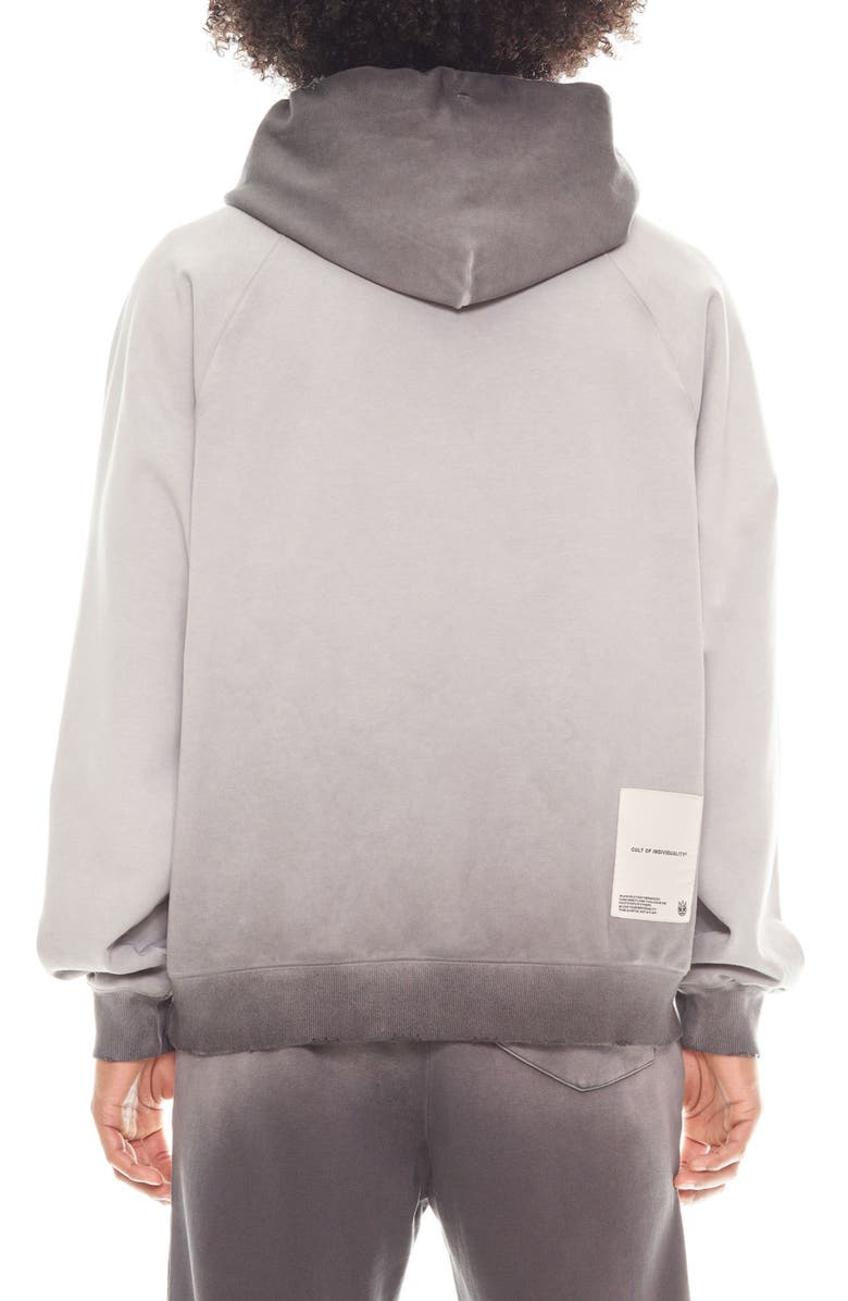 Cult of Individuality Distressed Two-Tone Hoodie, Alternate, color, Vint Charcoal
