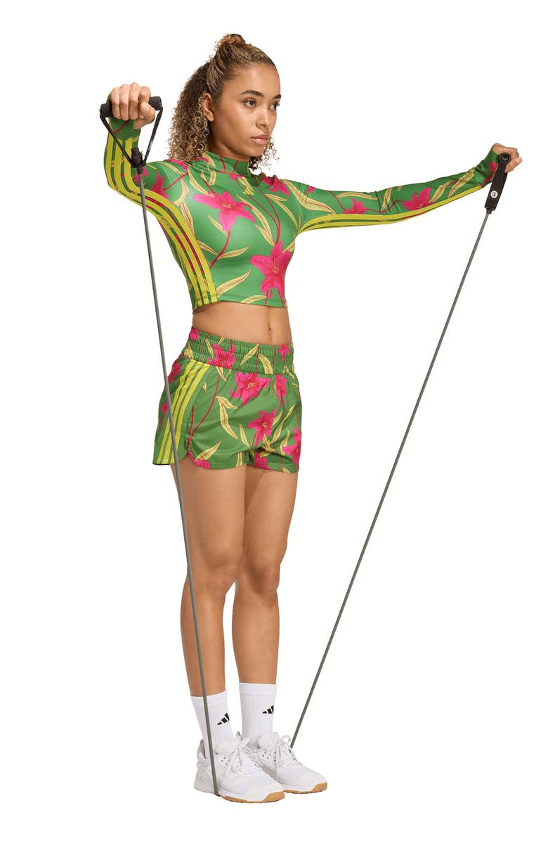 adidas x FARM RIO Long Sleeve Training Top, Alternate, color, Crew Green/ Preloved Lime