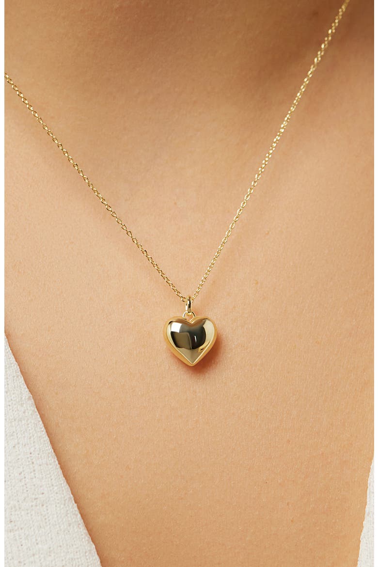 Small Lev Heart Pendant Necklace, Alternate, color, GOLD