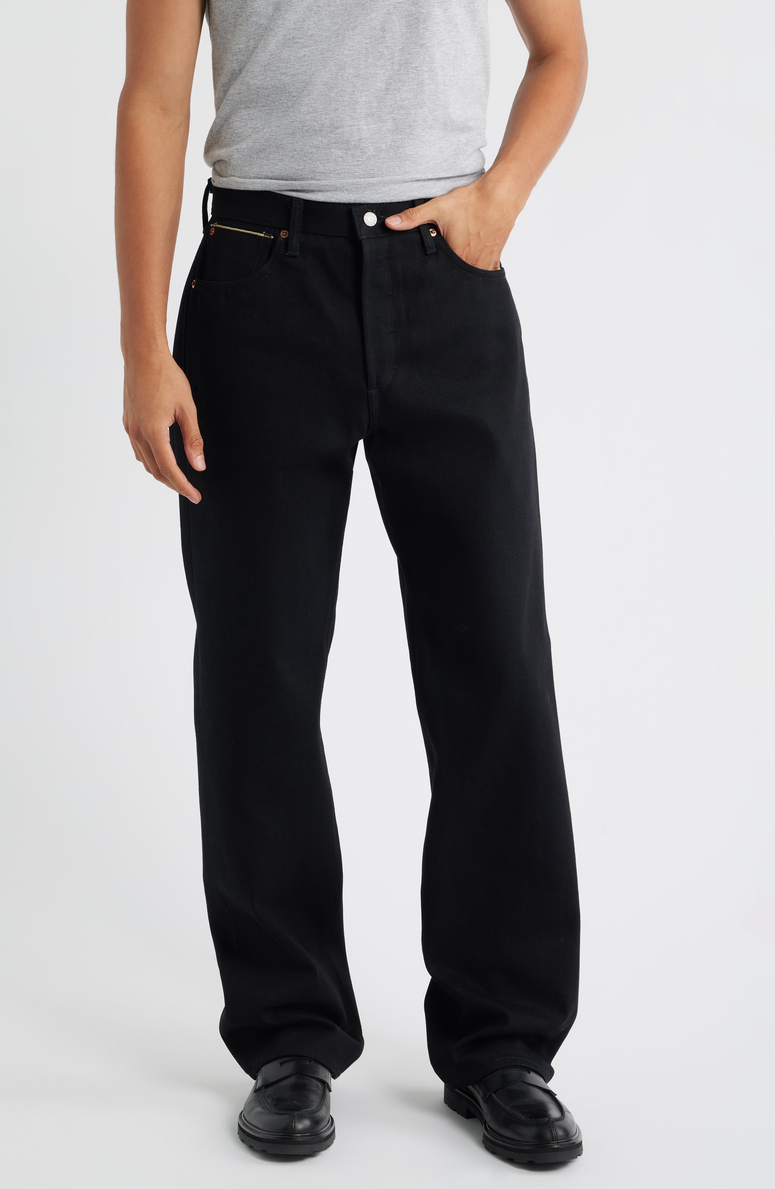 Wide Straight Leg Selvedge Jeans