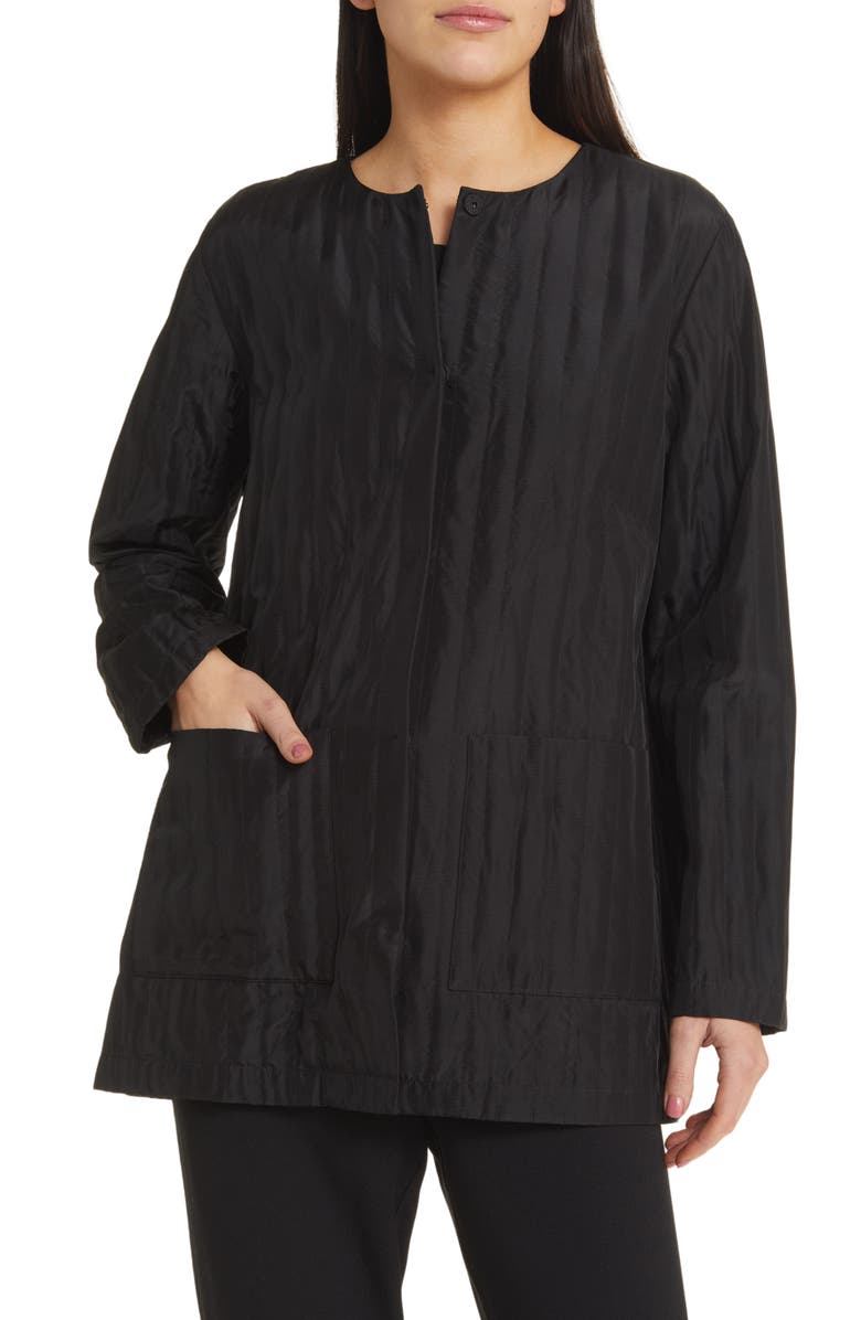 Eileen Fisher Quilted Silk Jacket, Alternate, color,