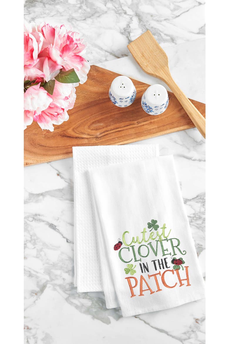 Cutest Clover In The Patch Kitchen Dishtowel, Alternate, color, White