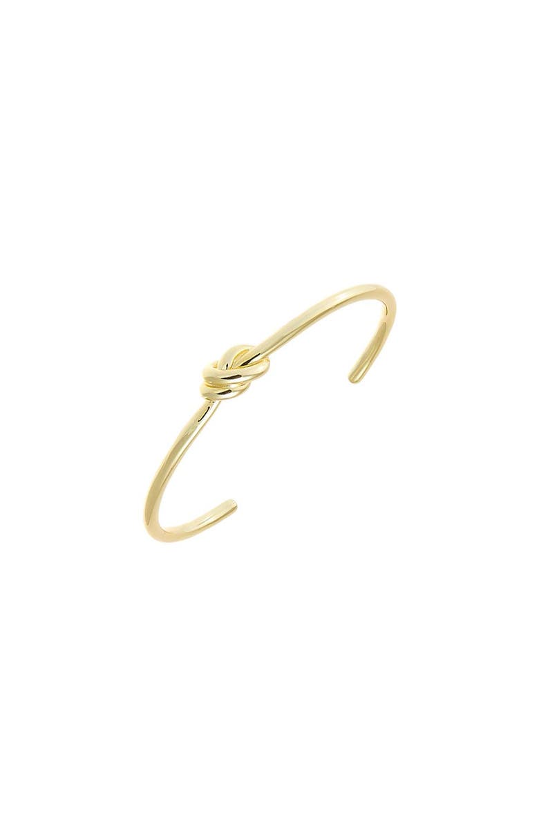 BY ADINA EDEN Solid Love Knot Cuff Bangle Bracelet, Main, color, Gold