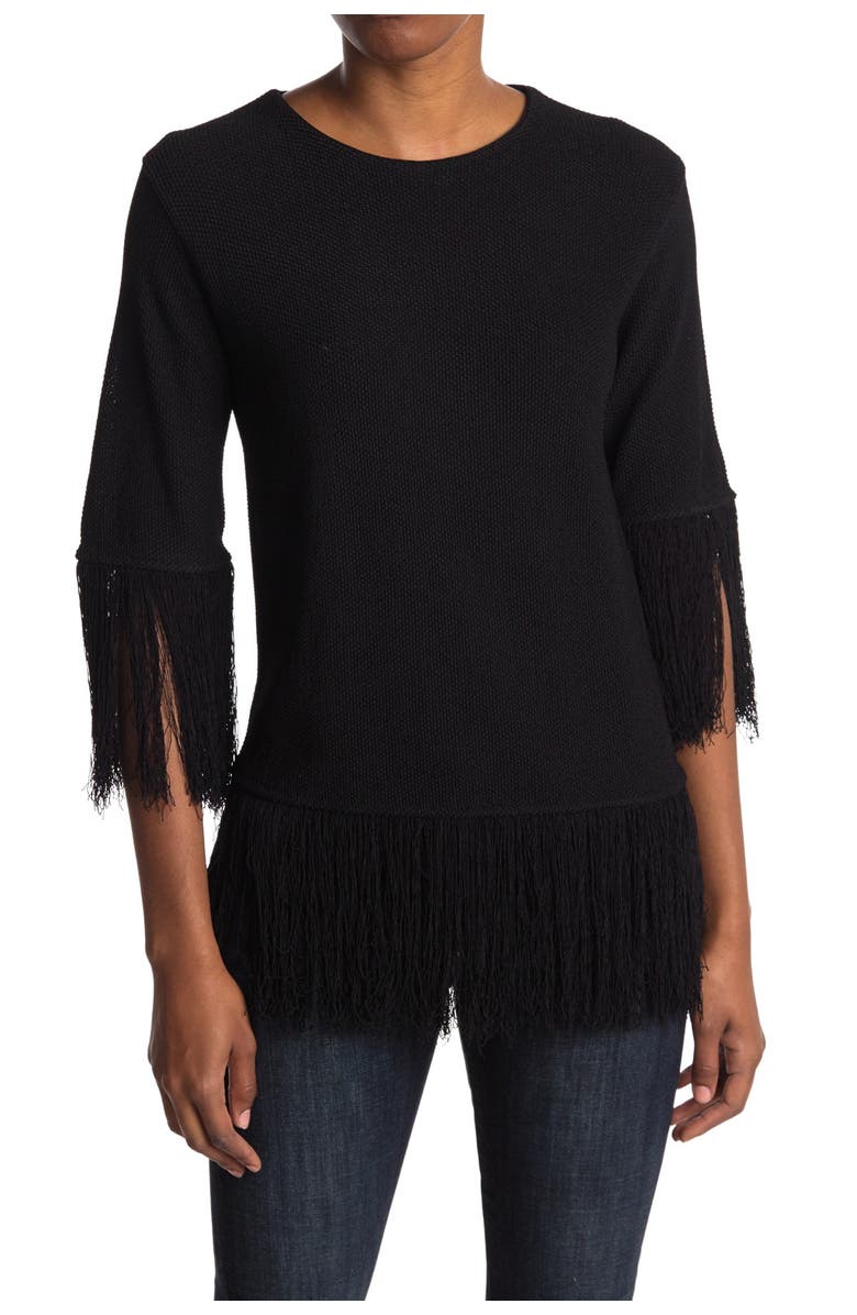 Rodebjer Ghita Fringe Trim Top, Main, color, 