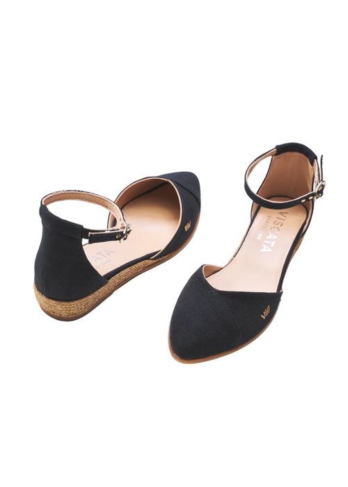 Viscata Montroig Canvas Espadrille Flats In Black