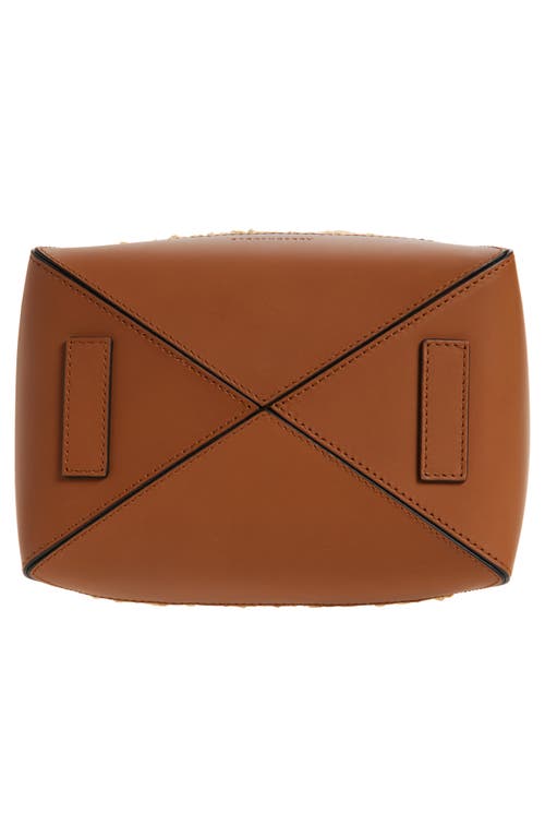 Strathberry Midi Lana Woven Raffia & Leather Bucket Bag