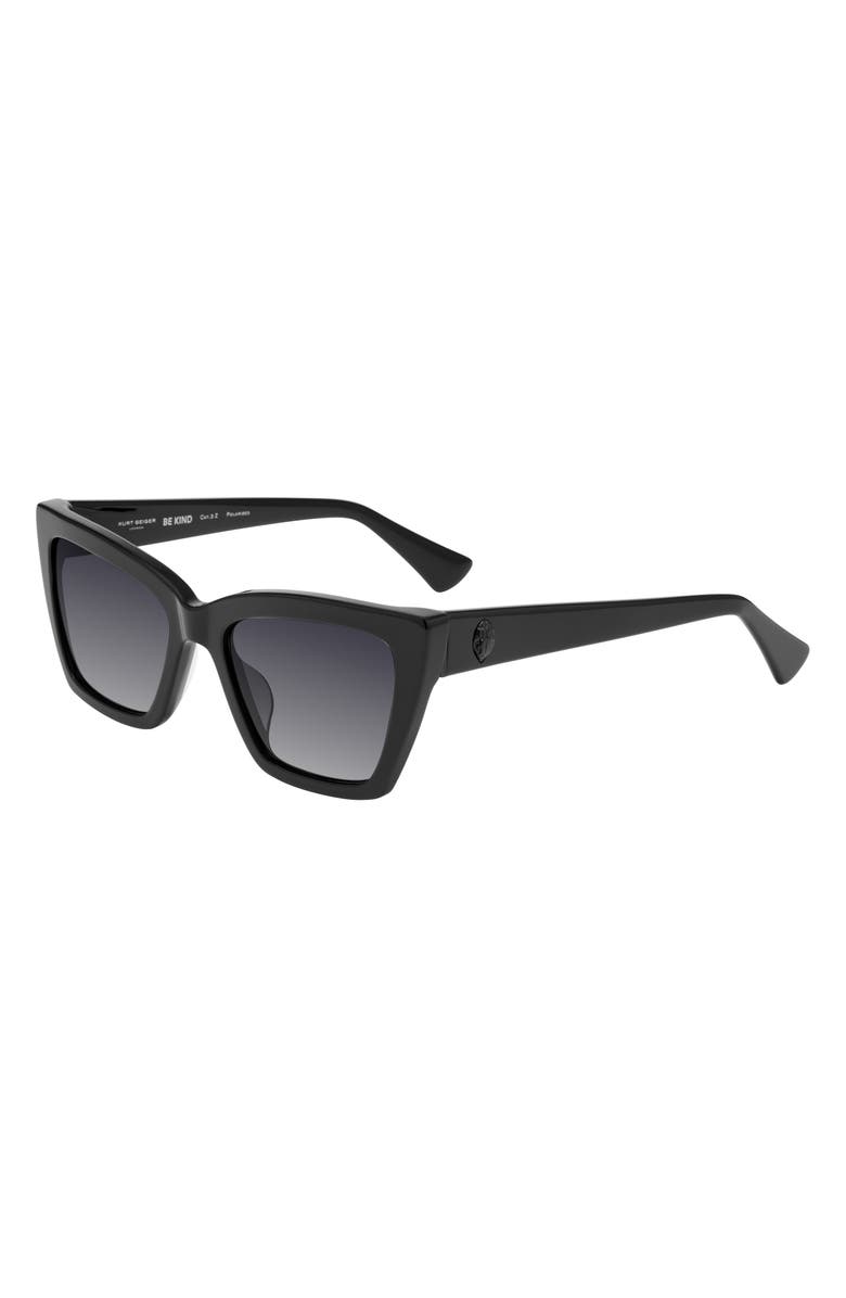 Kurt Geiger London 53mm Rectangular Sunglasses, Alternate, color, Black/ Grey Sf Pz