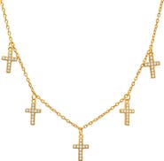 Queen Jewels Sterling Silver Dangling Cross Necklace