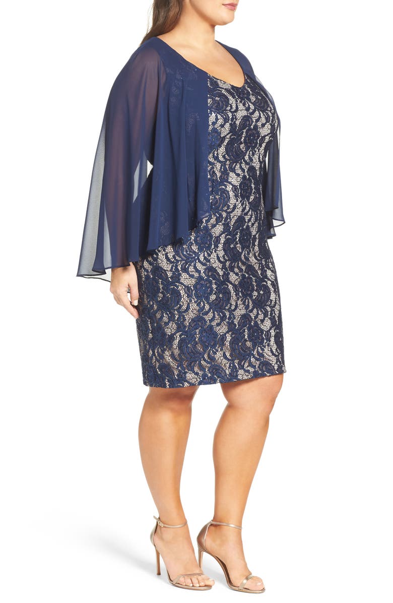 Alex Evenings Sequin Lace Sheath Dress, Alternate, color,