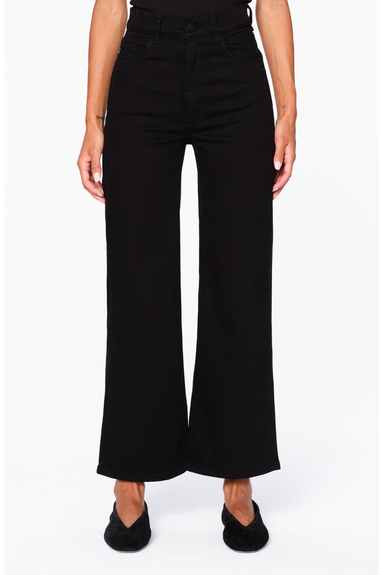 Hepburn High Waist Ankle Wide Leg Jeans, Main, color, JET BLACK VINTAGE