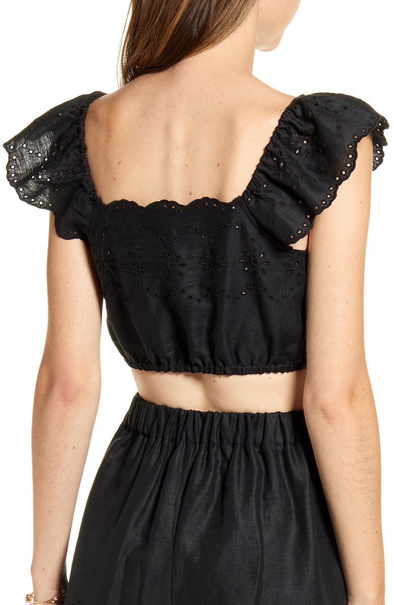 Rachel Parcell Eyelet Crop Top, Alternate, color, 