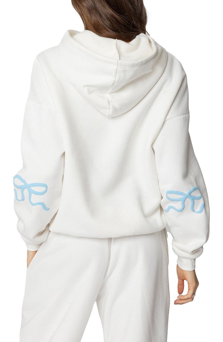 EDIKTED Bonney Bow Oversize Hoodie, Alternate, color, Cream