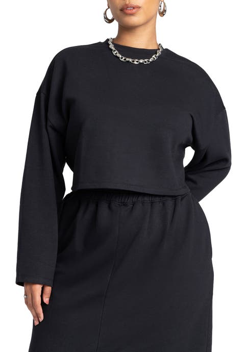 Oversized Cropped Sweatshirt (Plus)