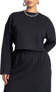 ELOQUII Oversized Cropped Sweatshirt