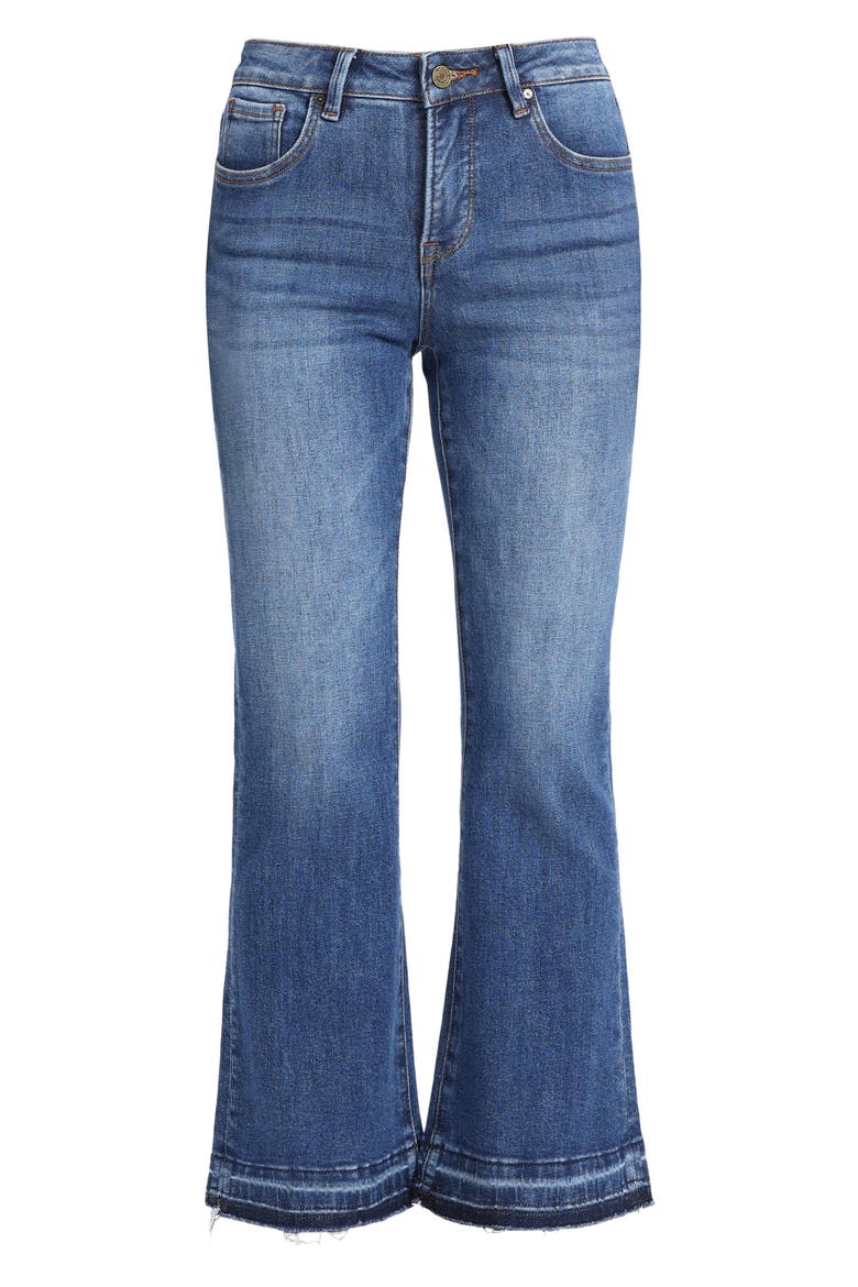 Release Hem Mid Rise Ankle Flare Jeans, Alternate, color, DARK BLUE