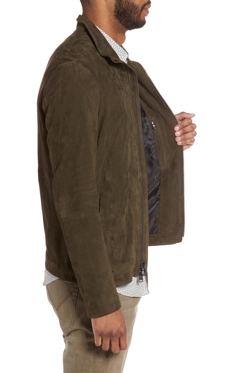 John Varvatos Star USA Zip Front Leather Jacket, Alternate, color,