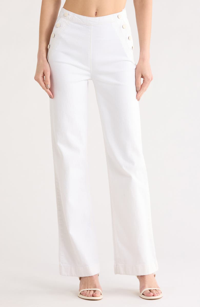 Simkhai Sailor Wide Leg Jeans, Main, color, White
