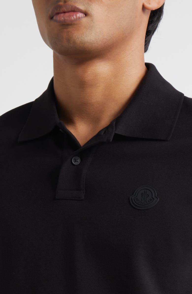 Moncler Logo Cotton Piqué Polo, Alternate, color, Black