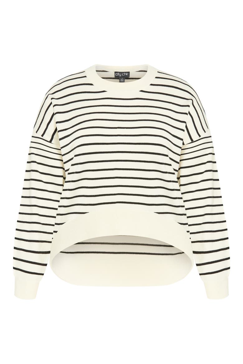 Nia Stripe High-Low Sweater, Alternate, color, STRIPE