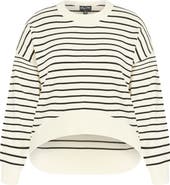 売れ筋商品|||シティーシック ニット&セーター アウター レディース Plus Size Stripe Lilia Sweater Cream stripe City Chic Lilia Stripe High-Low Sweater | Nordstrom