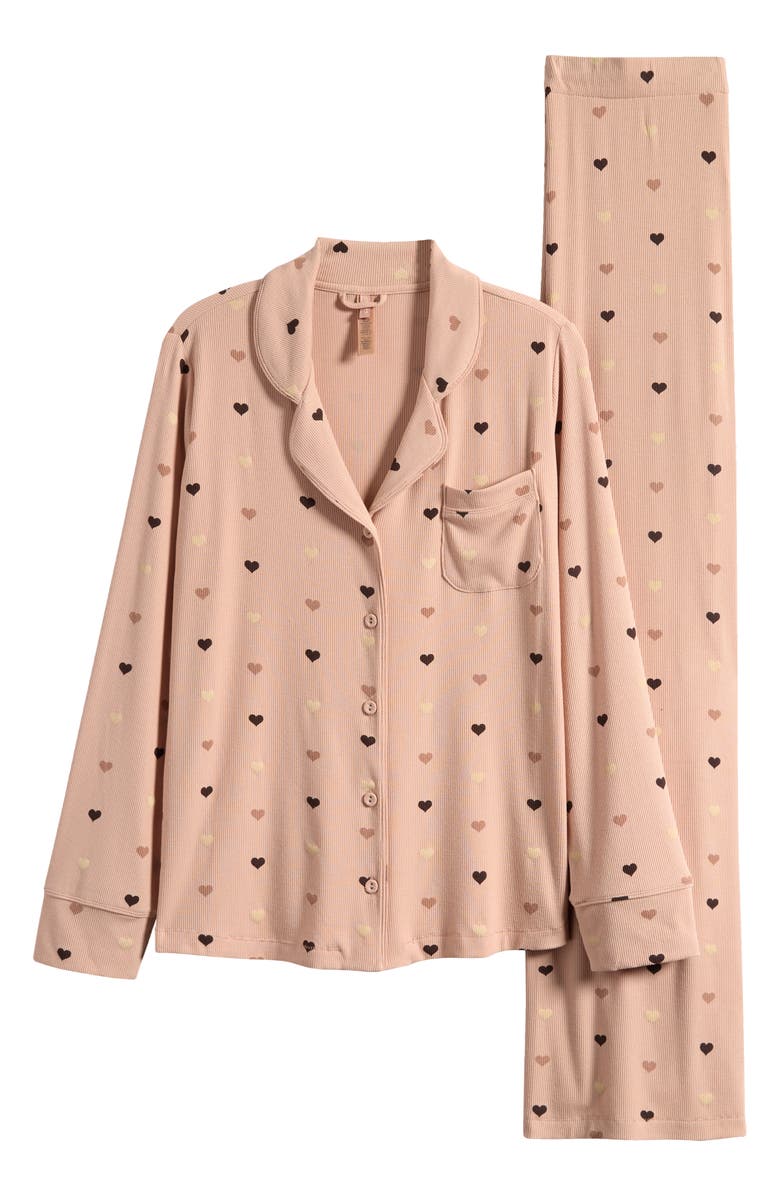 SKIMS Soft Lounge Pajamas, Alternate, color, Mica Mini Heart Halfdrop