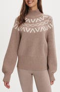 Varley Marcie Fair Isle Mock Neck Sweater