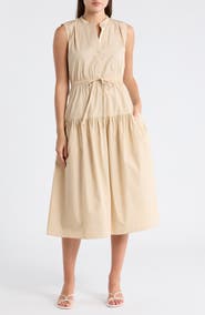 Derek Lam 10 Crosby Margaret Sleeveless Poplin Midi Dress