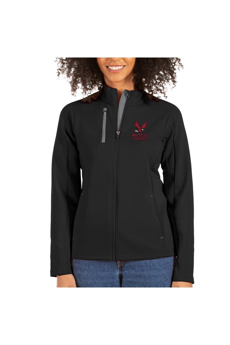 Women's Antigua Black/Charcoal North Carolina Central Eagles Generation Full-Zip Jacket, Main, color, Black