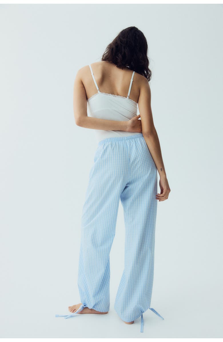 H&M Cotton Pyjama Bottoms, Alternate, color, Light Blue/Checked