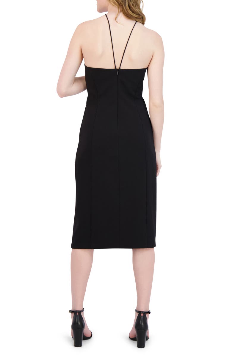 Julia Jordan Halter Neck Sheath Midi Dress, Alternate, color, Black
