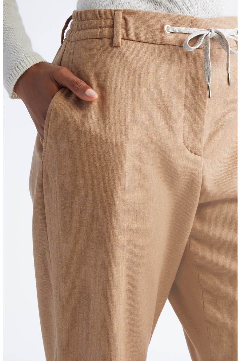 Drawstring Waist Virgin Wool Pants, Alternate, color, 02 SAND