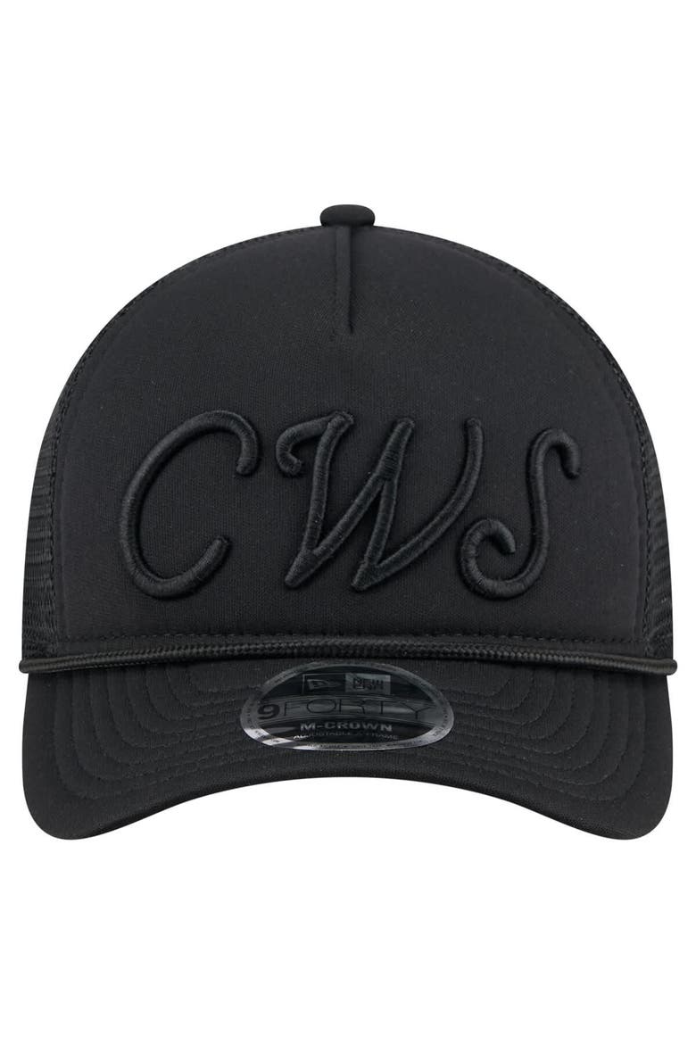 Men's New Era Black Chicago White Sox City Initial 9FORTY A-Frame M-Crown Adjustable Trucker Hat, Alternate, color, Black