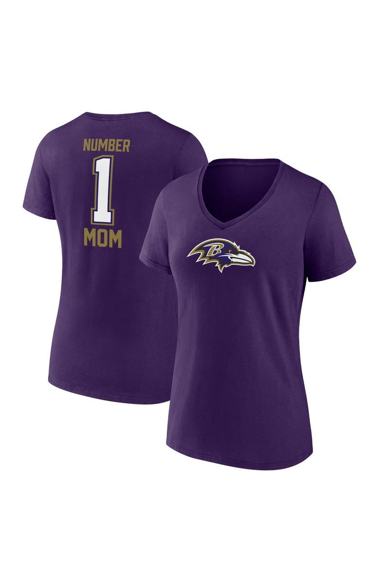 FANATICS Women's Fanatics Branded Purple Baltimore Ravens Mother's Day V-Neck T-Shirt, Main, color,