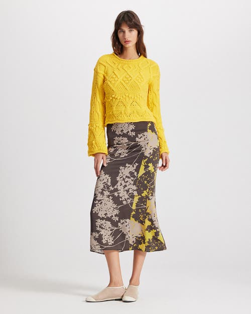 Theo The Label Rhodos Fisherman Cable Pullover In Yellow