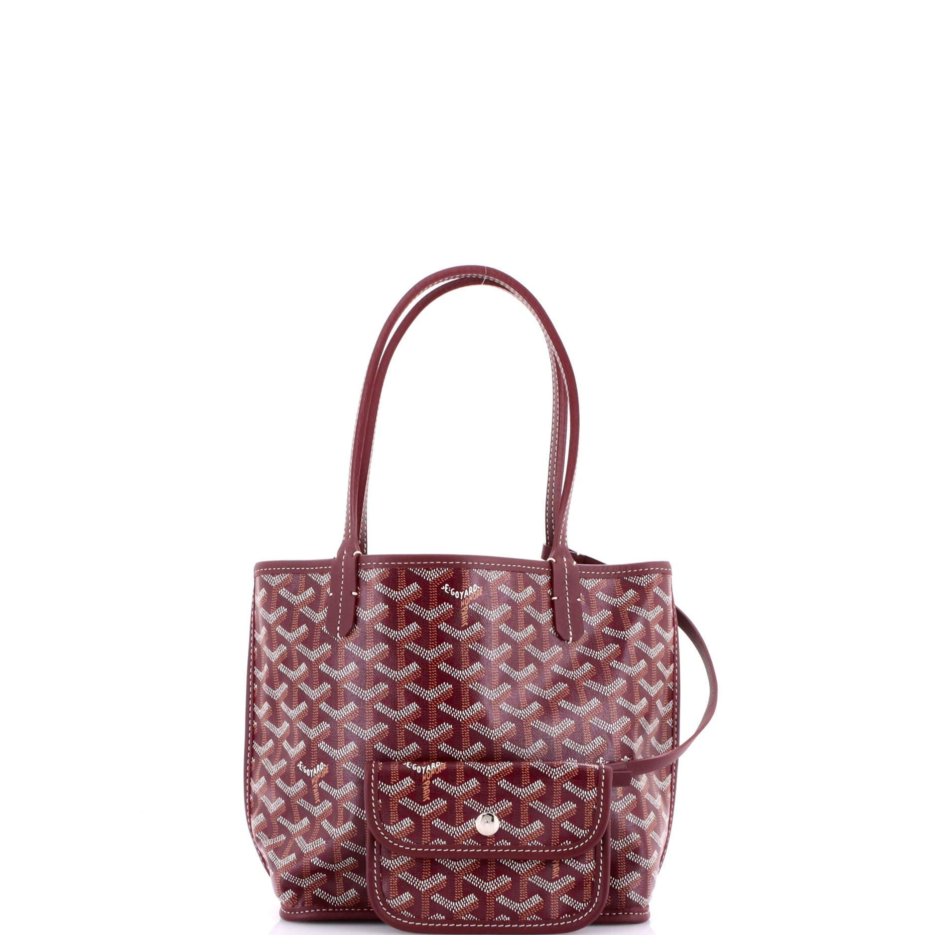 Pre-Owned Goyard Anjou Reversible Tote Coated Canvas Mini, Alternate, color, Red
