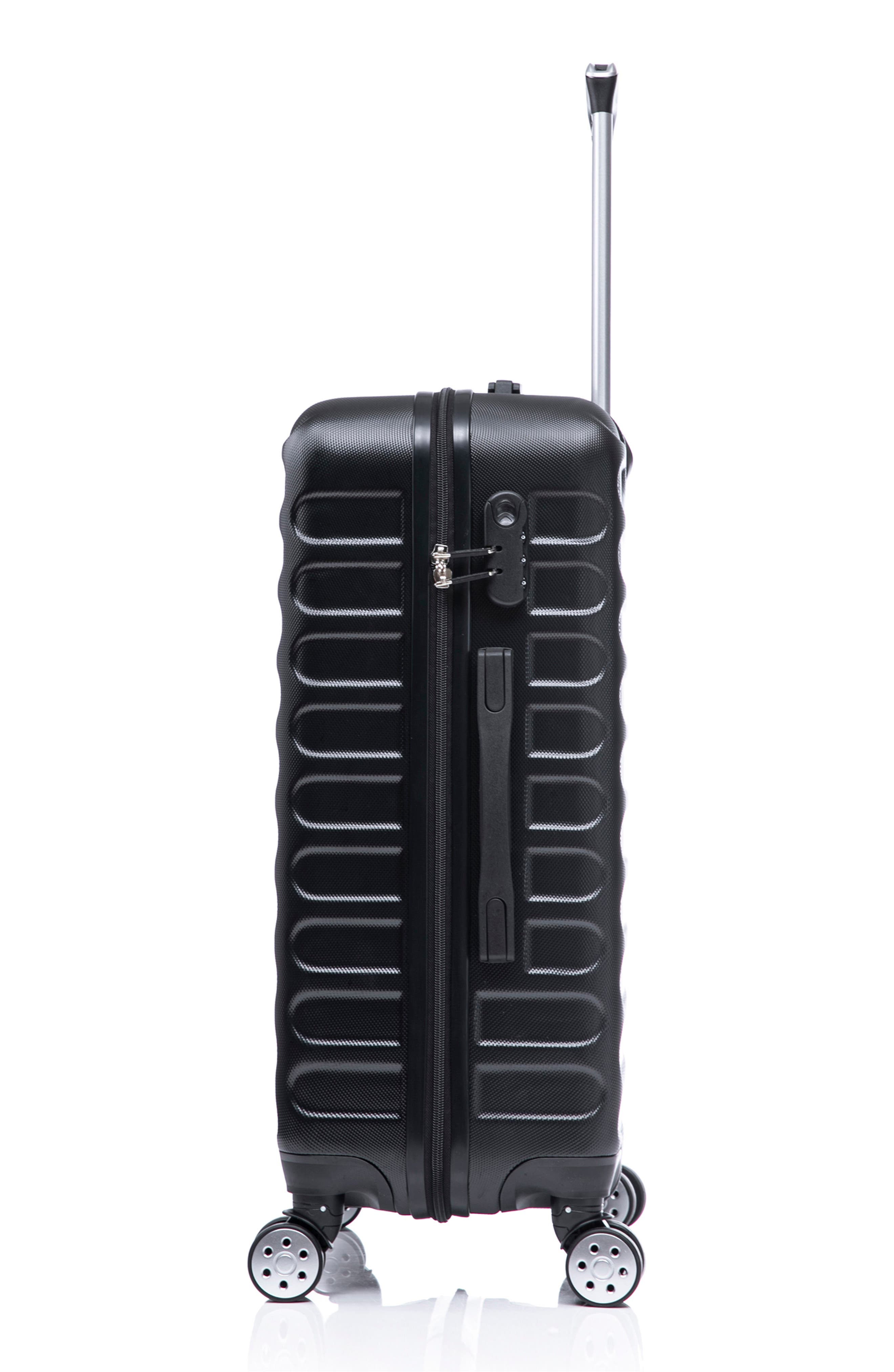 TUCCI Carravia Hardshell 3-Piece Spinner Luggage Set, Alternate, color, Black