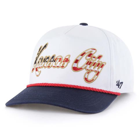 Men's '47 White Kansas City Royals Patriotic Overhand Hitch Adjustable Hat