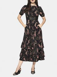 Disturbia Noctua Owl Foxglove Tiered Midaxi Dress