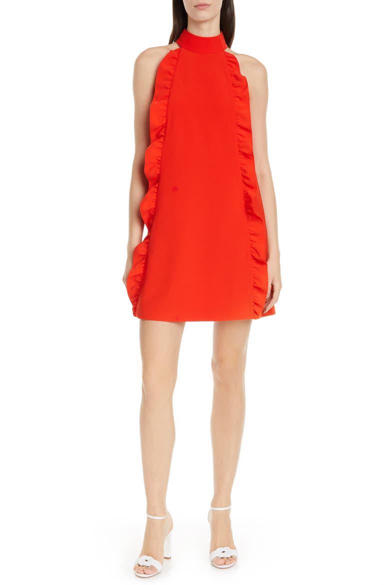 Torriya Ruffle Tunic Dress, Main, color, DARK ORANGE