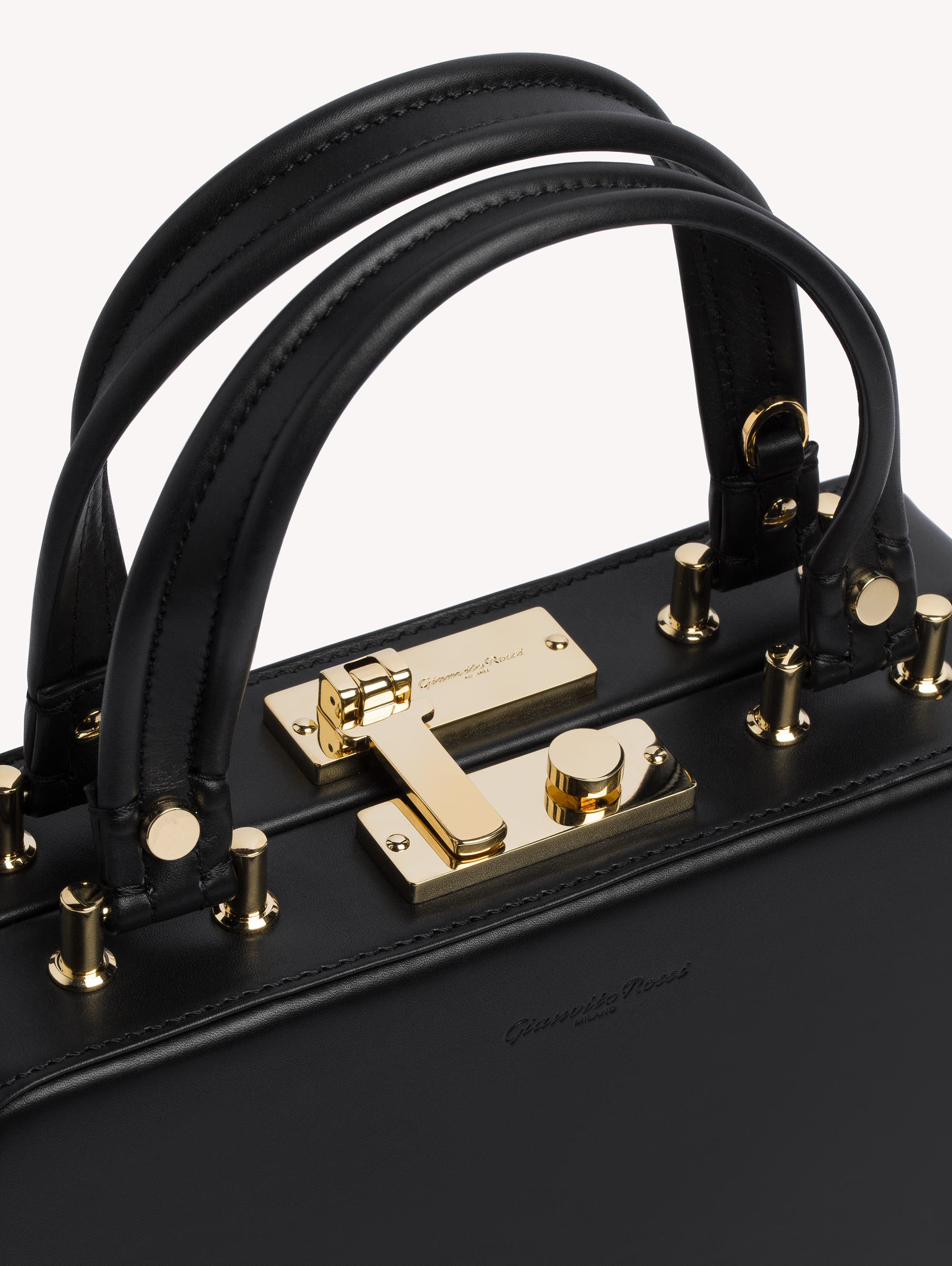 Gianvito Rossi Valì Top Handle bag, Alternate, color, Black Leather