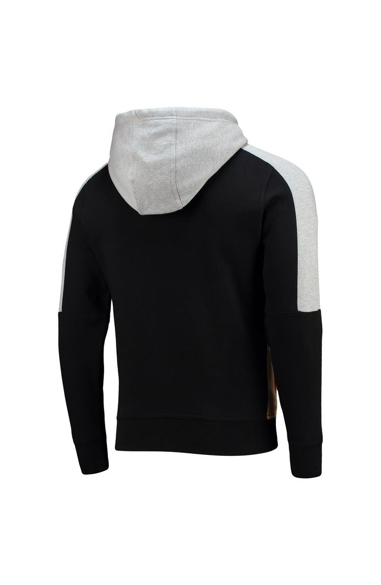 STARTER Men's Starter Black/Gold New Orleans Saints Playoffs Color Block Full-Zip Hoodie, Alternate, color, Black