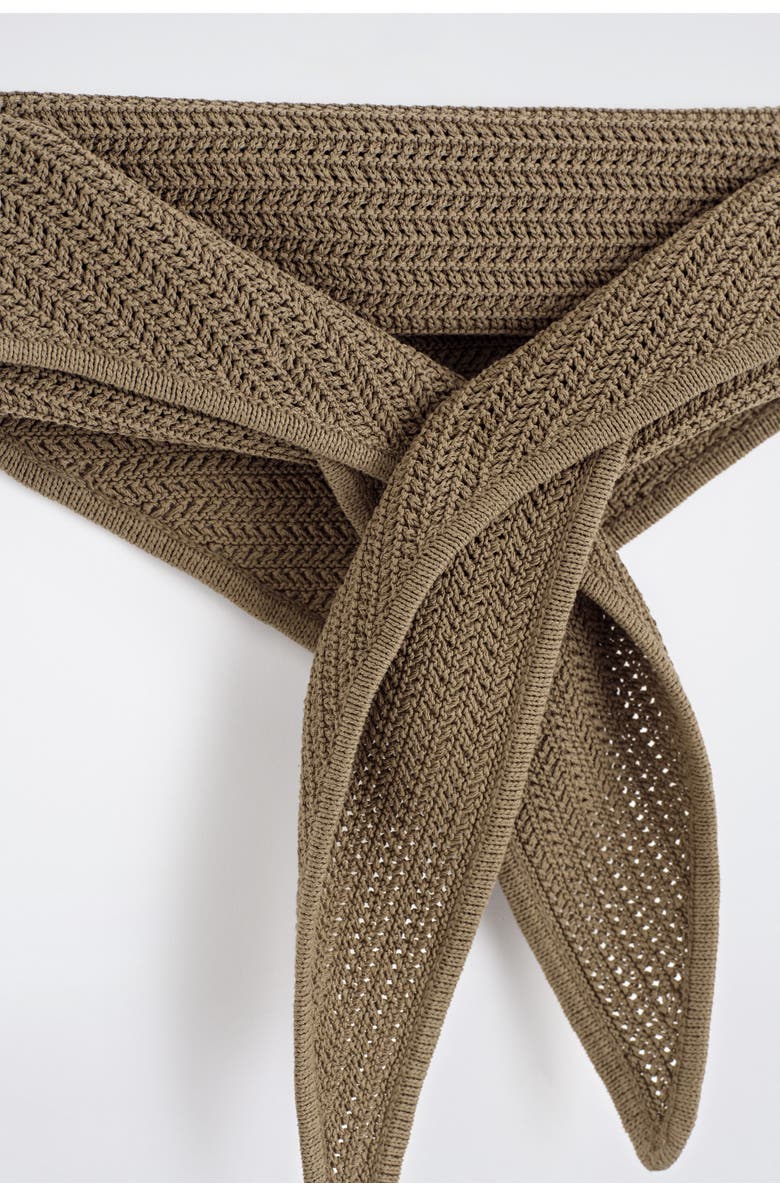COS Open-knit Neck Scarf, Alternate, color, Khaki