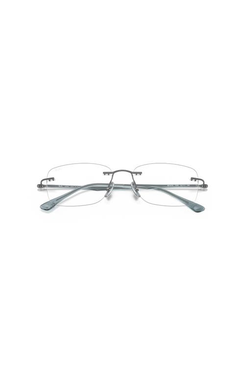 Ray Ban Ray-ban 52mm Rectangle Optical Glasses In Gray