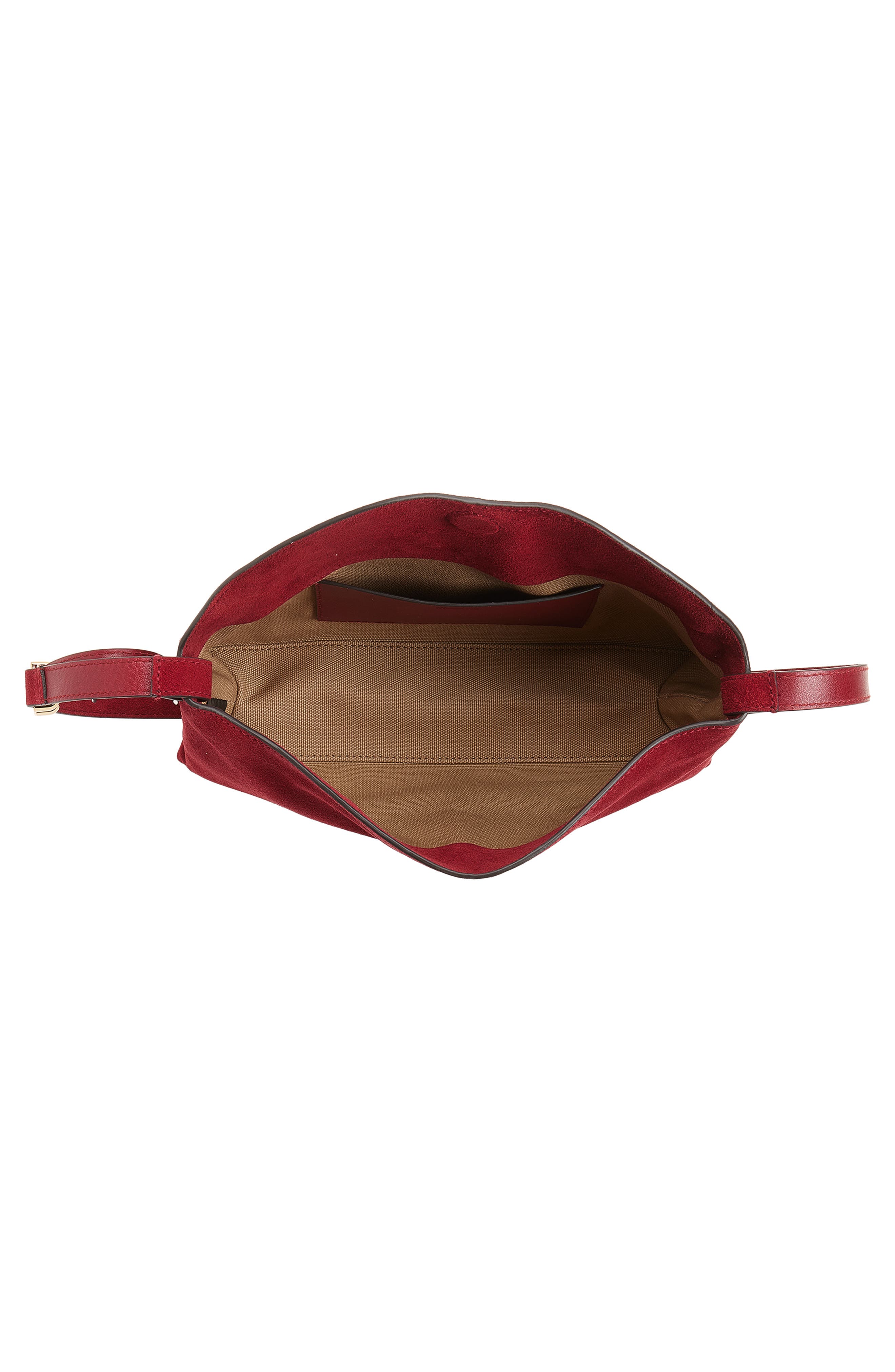 The Date Night Suede Shoulder Bag, Alternate, color, GARNET STONE