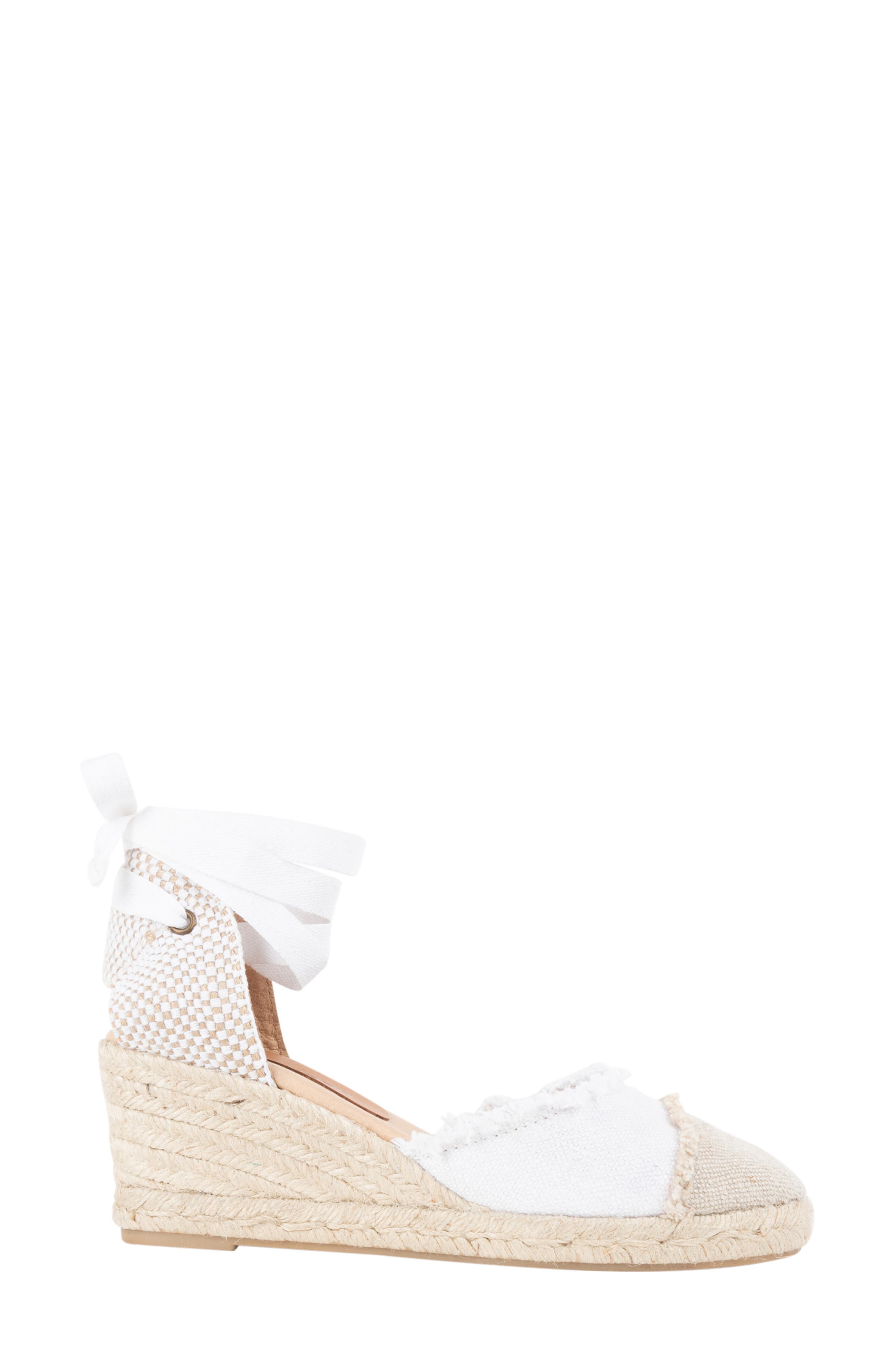 patricia green Elle Cap Toe Ankle Tie Espadrille, Alternate, color, White/ Camel