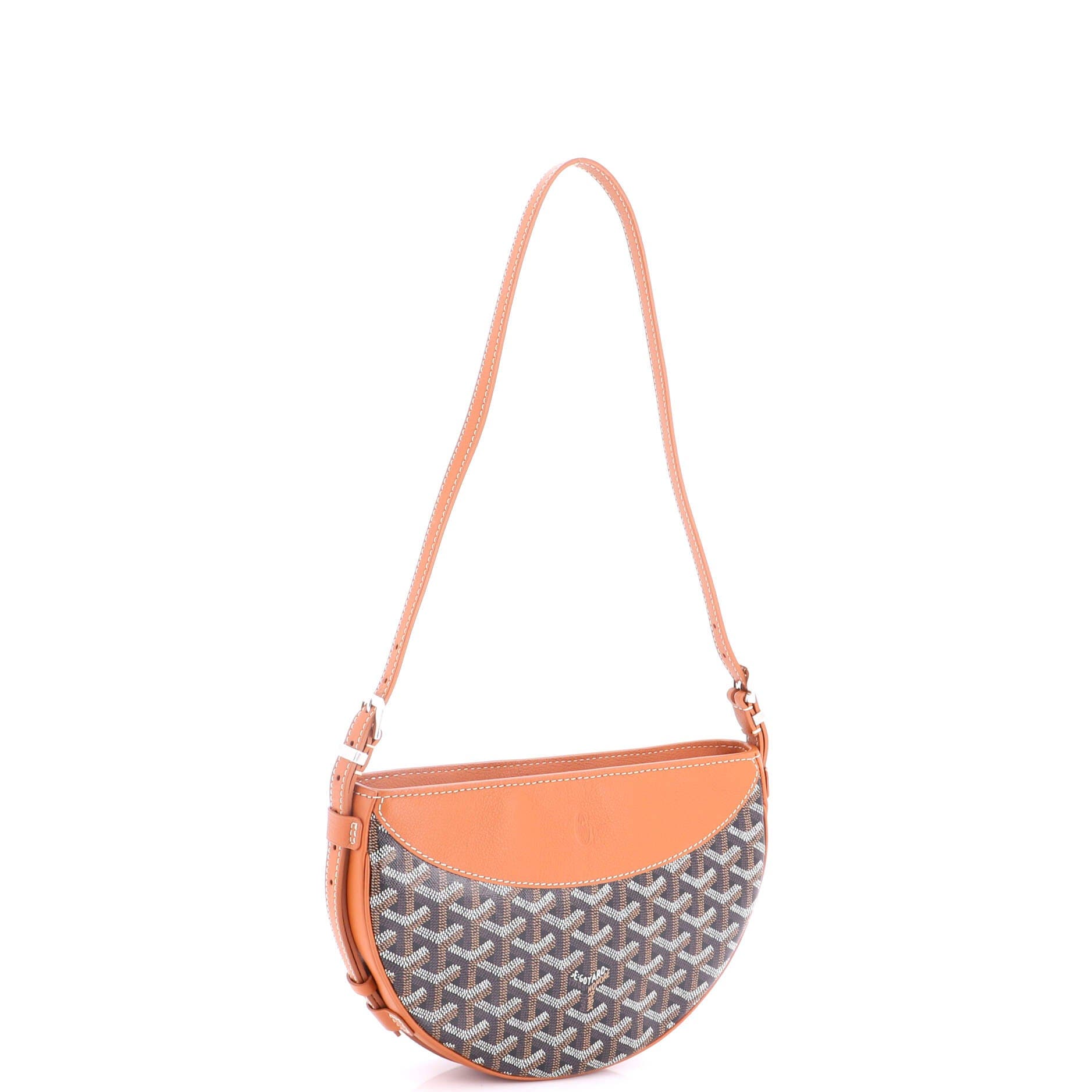 Hirondelle Shoulder Bag Coated Canvas and Leather, Alternate, color, Brown